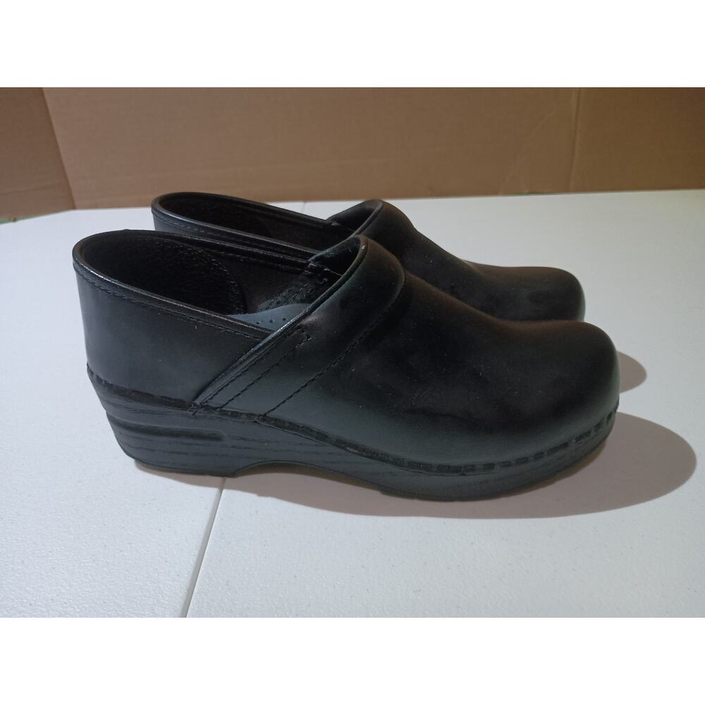 DANSKO EUR Size 38 ~US W 7.5 806-020202 Professional Cabrio Clogs Black Leather